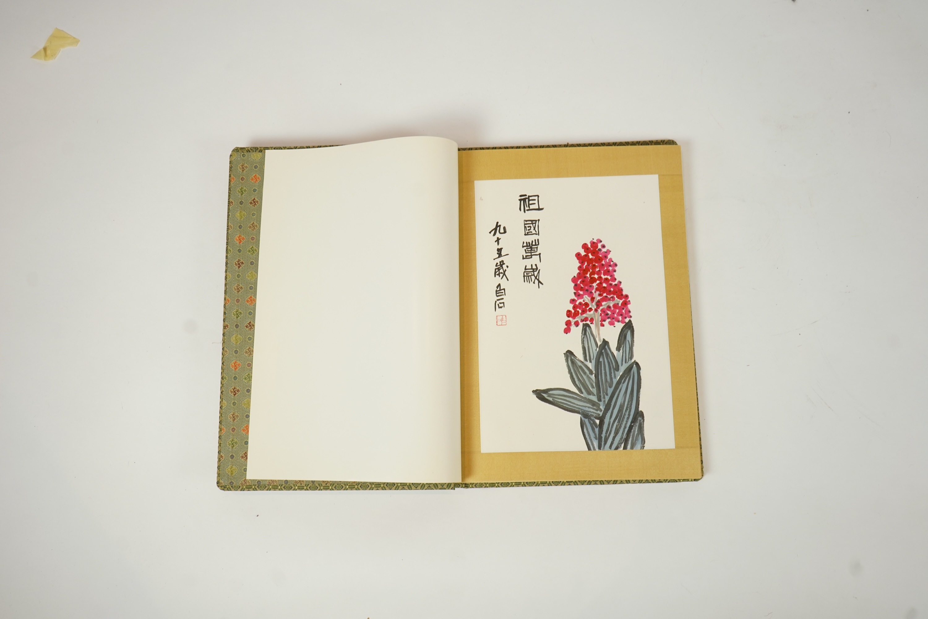 After Qi Baishi , (1864-1957), Album of 38 large woodblock prints, each image 39cm x 26.5cm